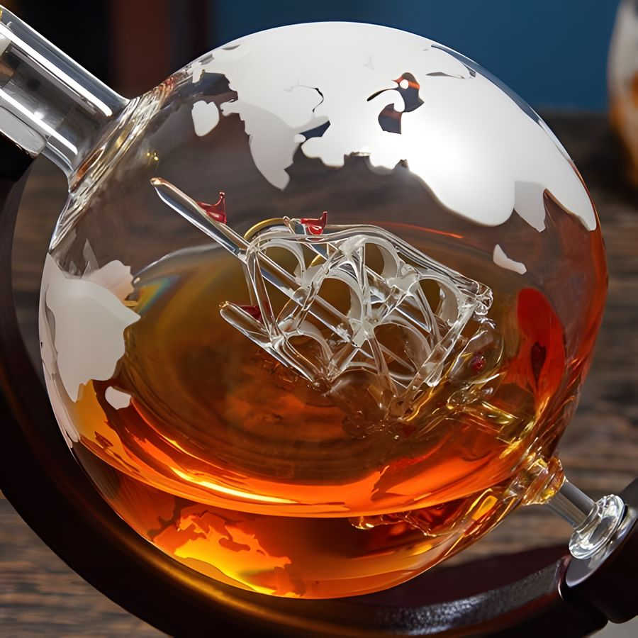 GlobeTaste™ - Globe Whiskey Decanter 850ml/28.7oz