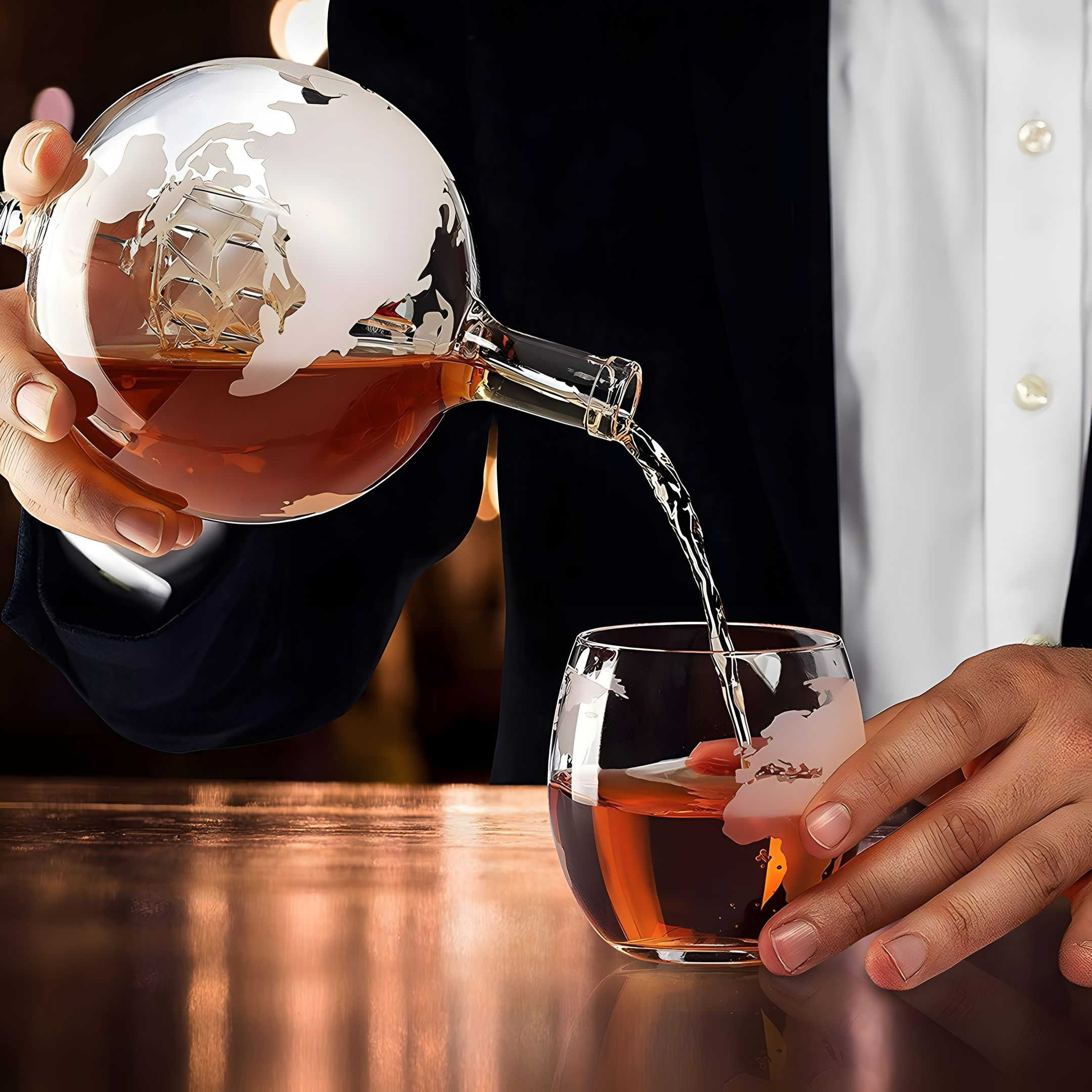 GlobeTaste™ - Globe Whiskey Decanter 850ml/28.7oz