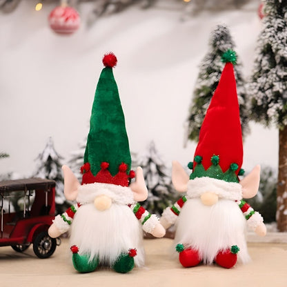 Light up gnome figurine with nonwoven fabric hat and glowing white beard detail