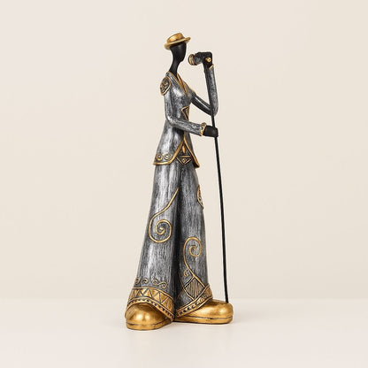 Detailed musician figurine jazz art resin collectible with fine craftsmanship for display shelves