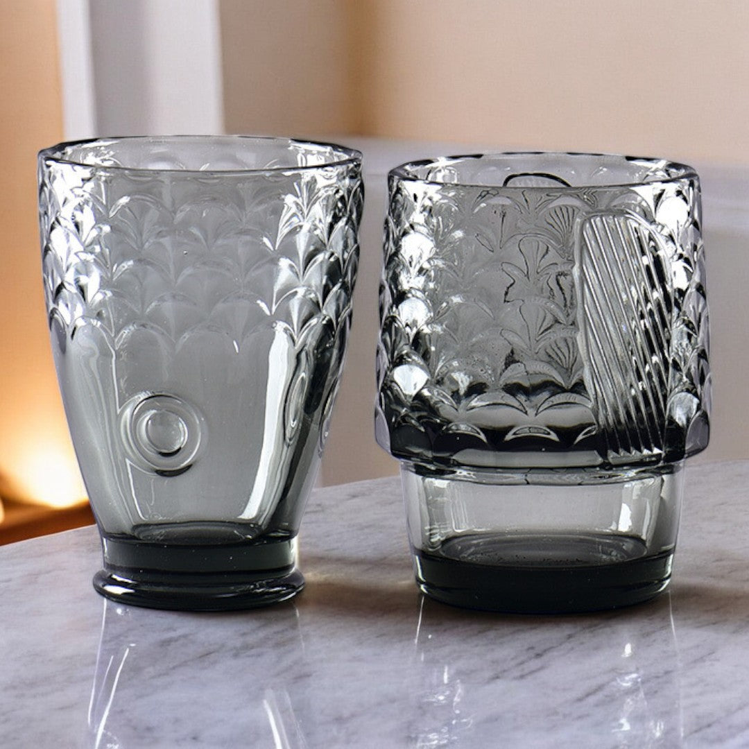 Koi Harmony Stackable 4 Glass Cups Set