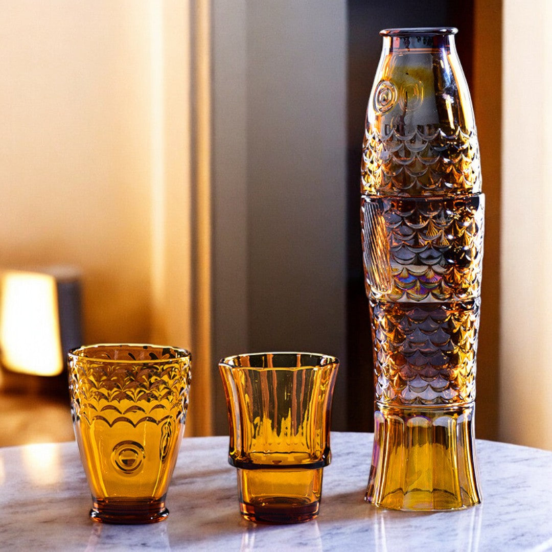 Koi Harmony Stackable 4 Glass Cups Set
