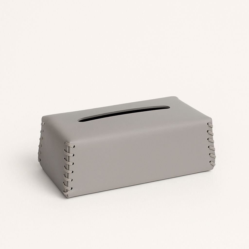  Handcrafted leather tissue dispenser featuring minimalist design perfect for office and bedroom decor