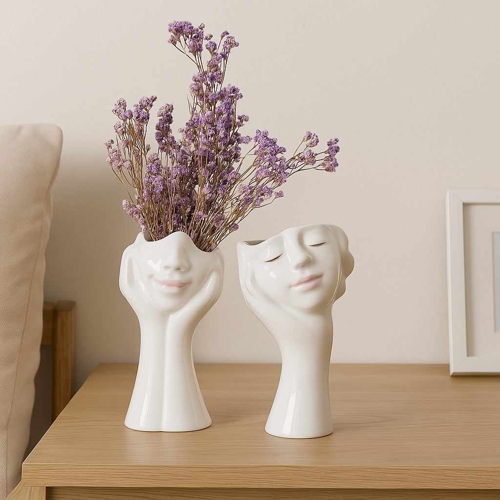 Liri Sculptural Face Flower Holder