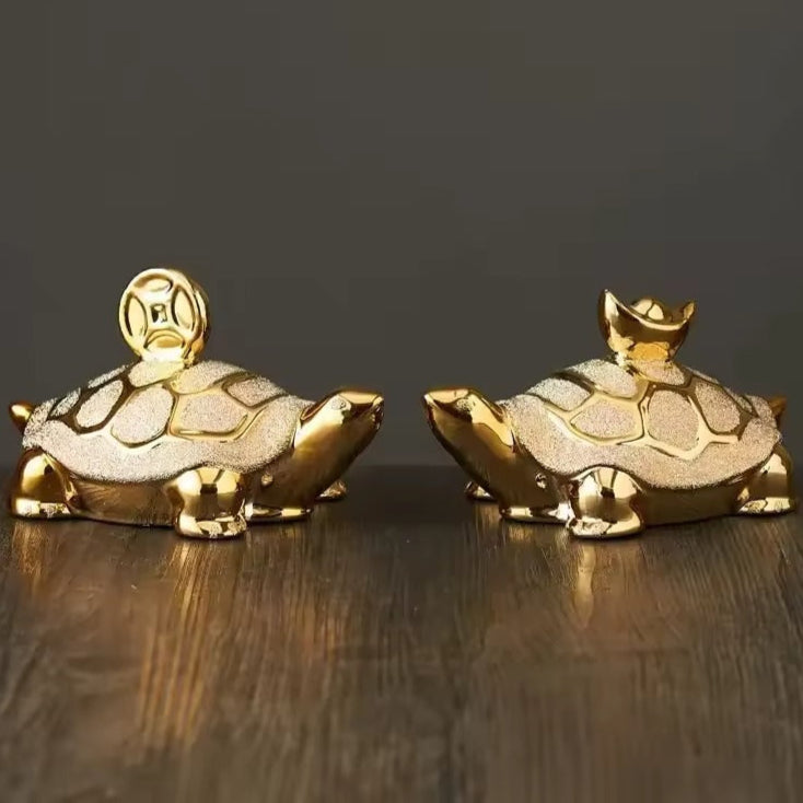 Luma Gold Tortoise Sculpture