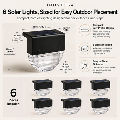 Lumira Solar Deck & Fence Lights (6-Pack)