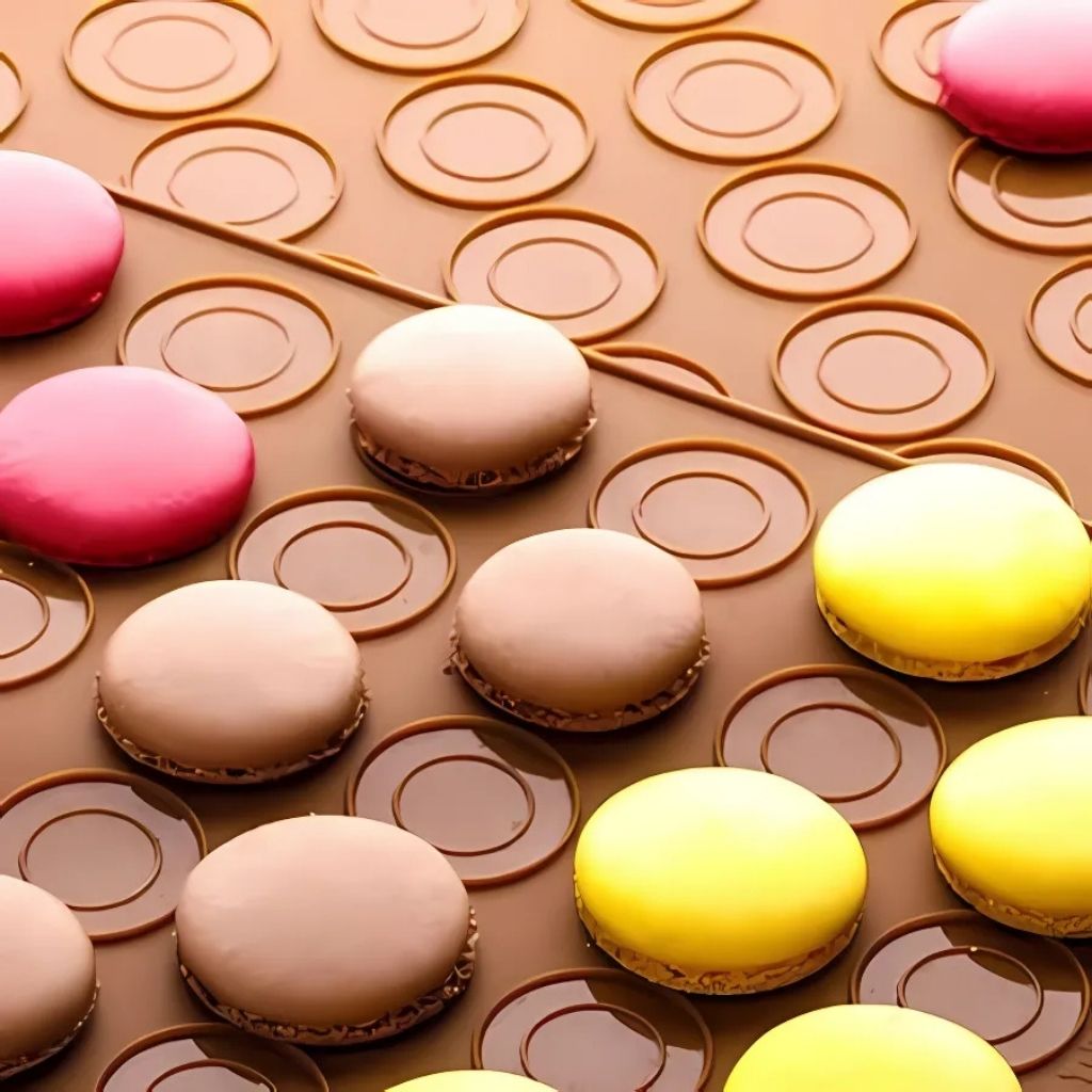 Baking mat with uniform circles pastry guide silicone liner heat resistant food grade