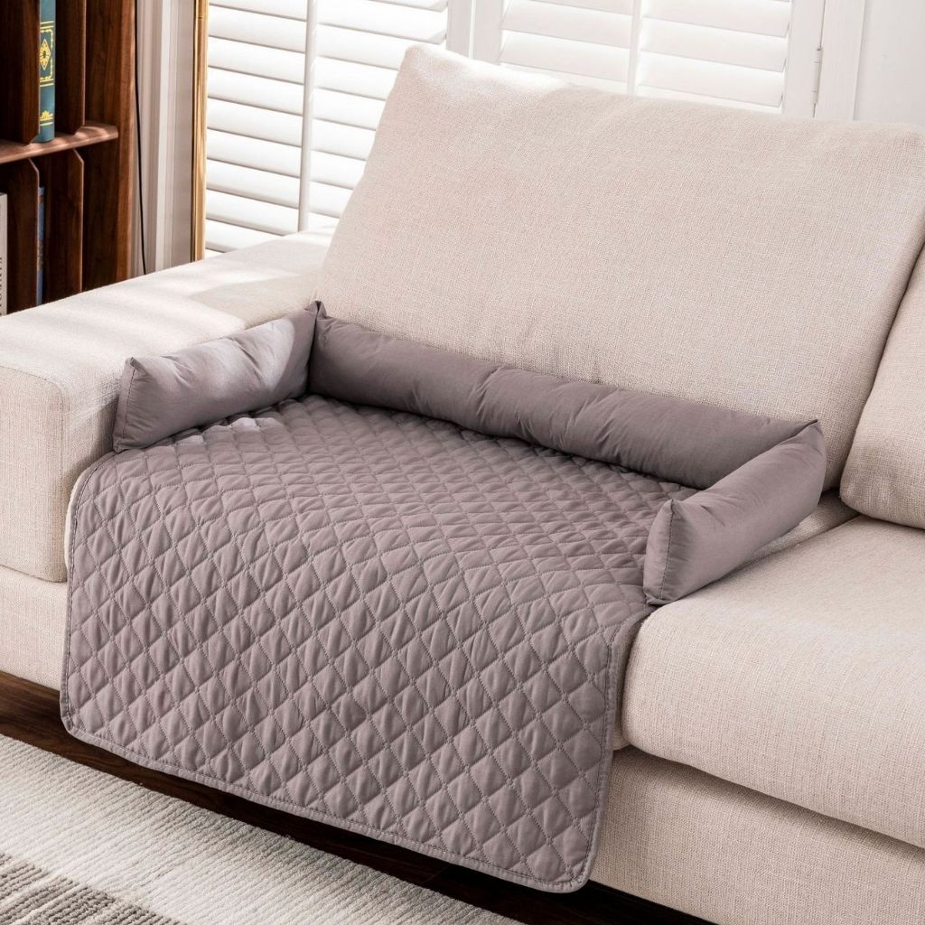 Pet sofa protector showing cushioned edges and durable fabric construction
