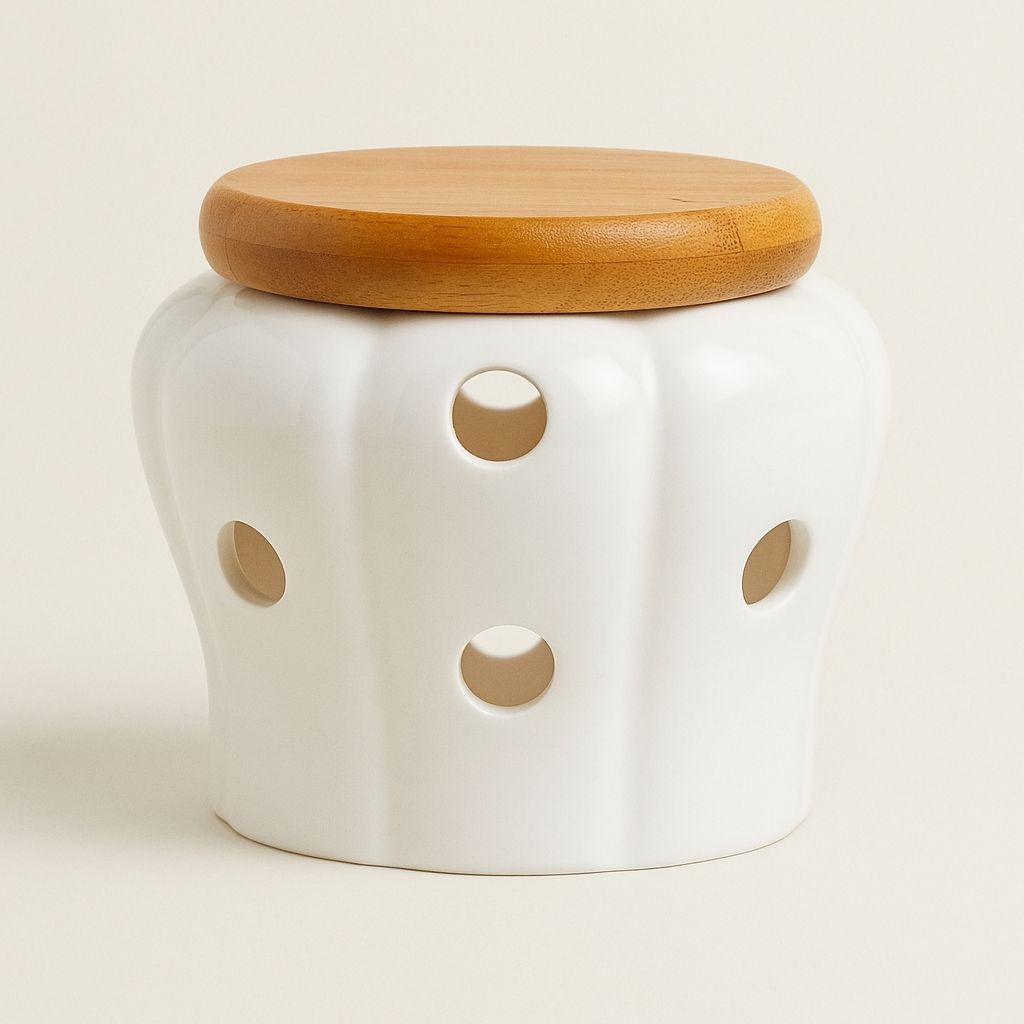  Kitchen storage jars made from ceramic with bamboo lids for organized spice and herb storage