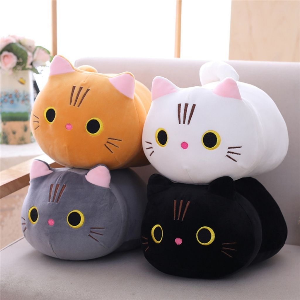 Decorative cat pillow with plush texture offering comfort and adorable home decor accent