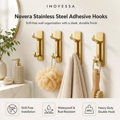 Novera Stainless Steel Adhesive Hooks