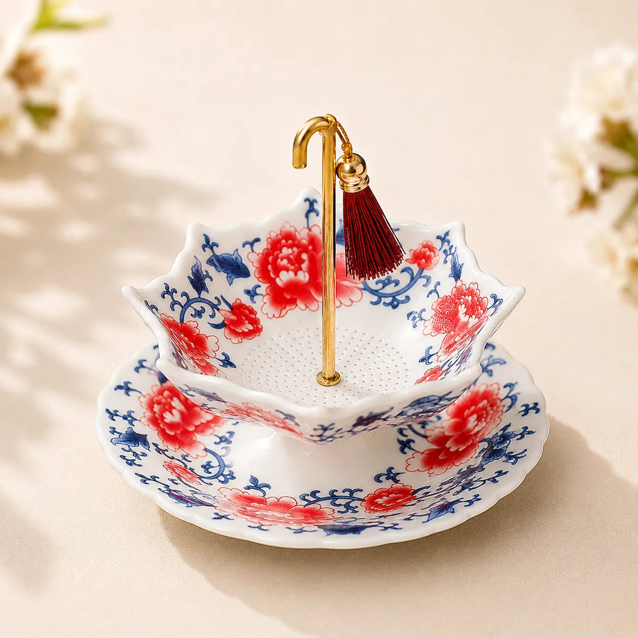 Umbrella Rotating Ceramic Tea Strainer