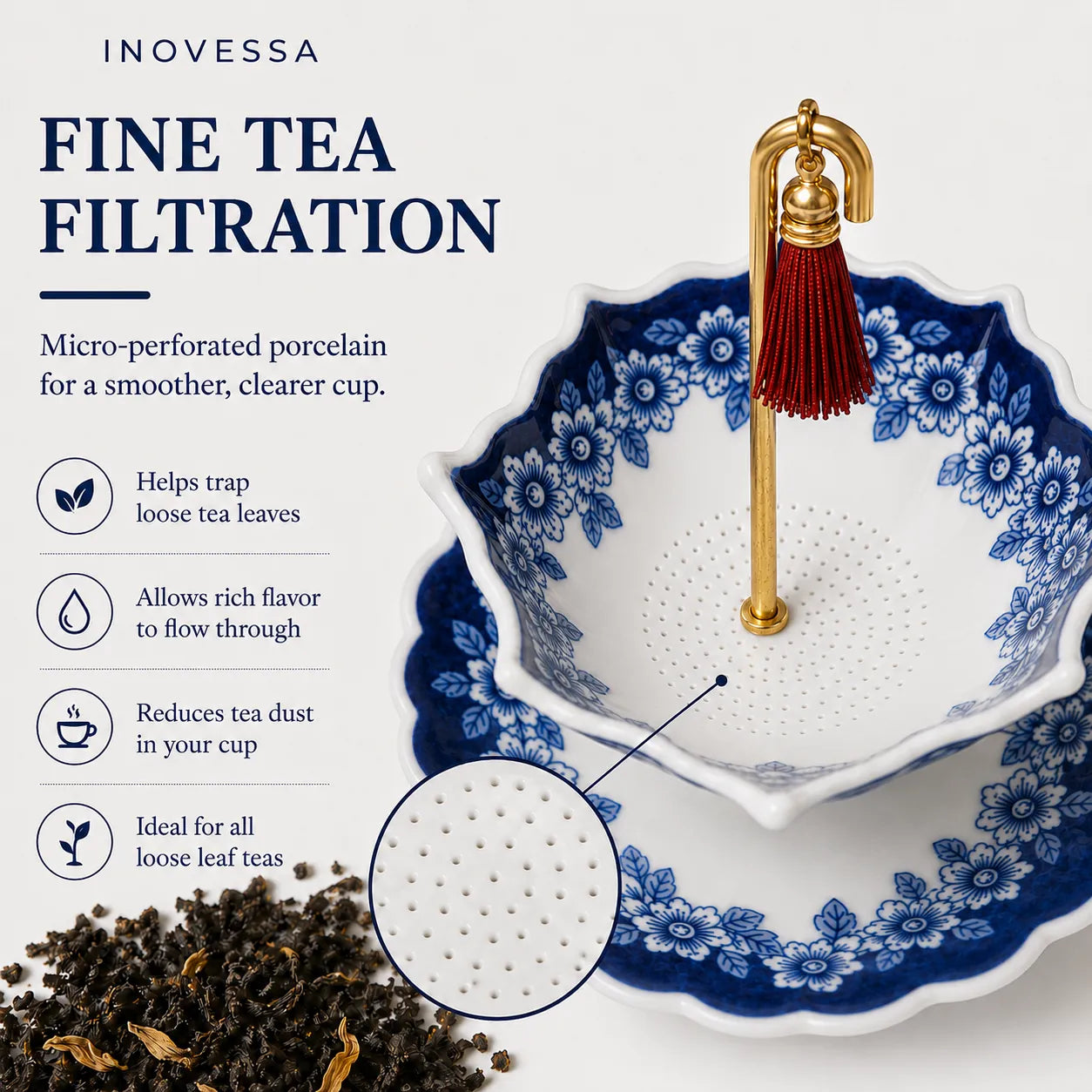 Umbrella Rotating Ceramic Tea Strainer