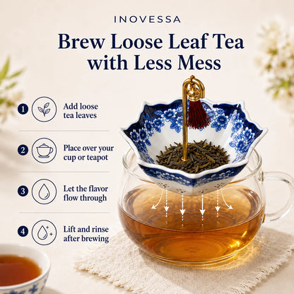 Umbrella Rotating Ceramic Tea Strainer