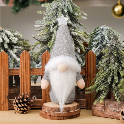 Christmas gnome decoration showing plush texture and weighted base for stable display