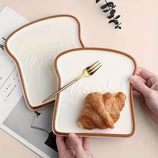 Platti Toast Shaped Ceramic Plate