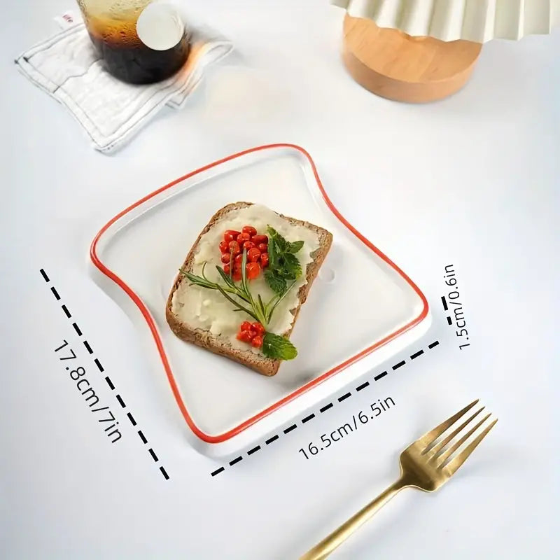 Platti Toast Shaped Ceramic Plate