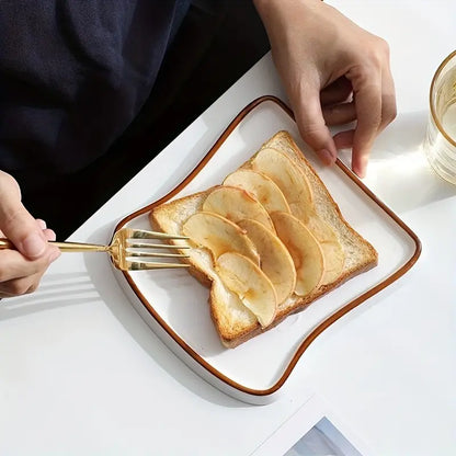 Platti Toast Shaped Ceramic Plate