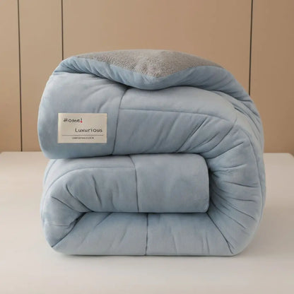 Plush velvet quilt corner detail showing quilted construction and fabric quality