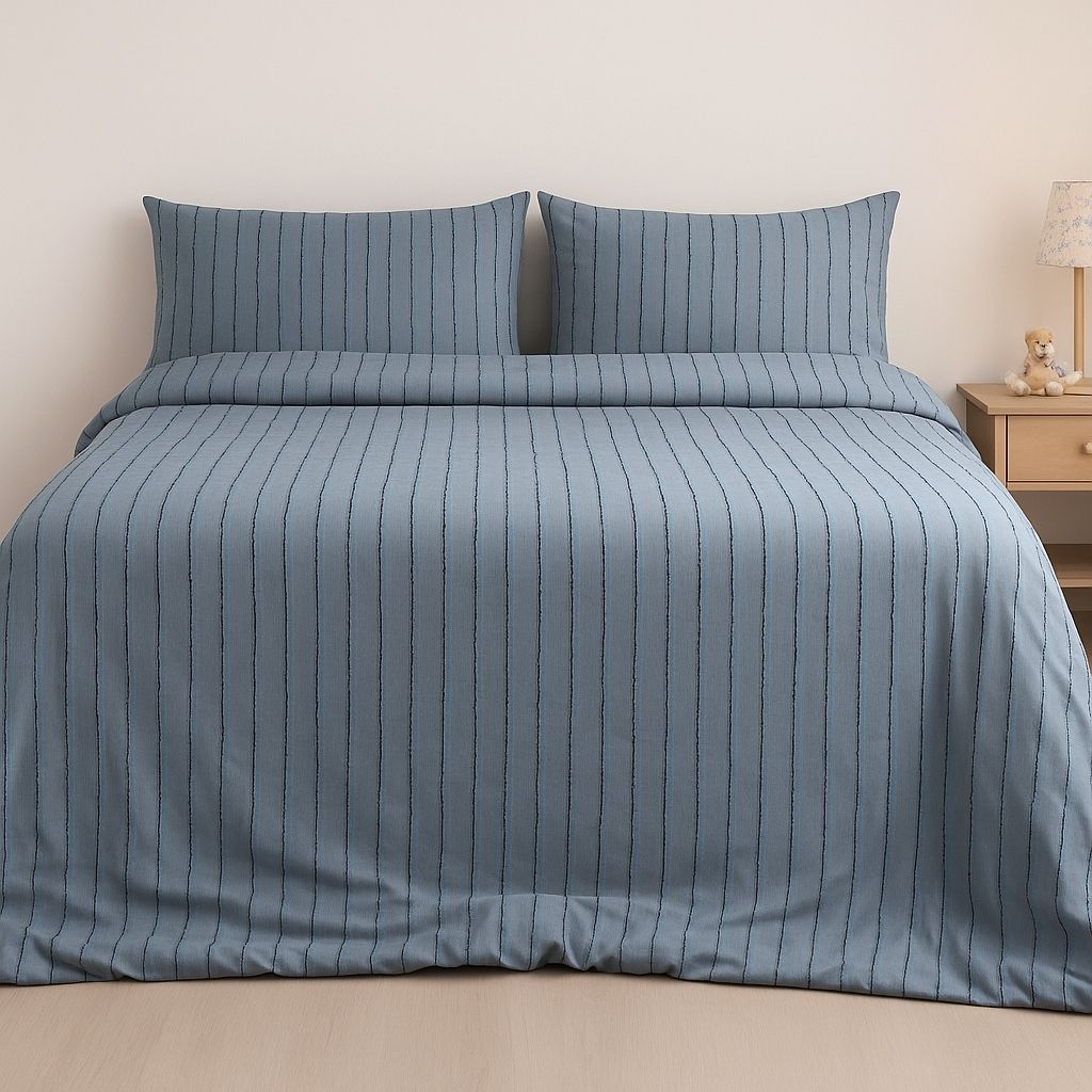  Microfiber quilt cover set with pillowcases in queen and king sizes, soft polyester bedding for year-round comfort