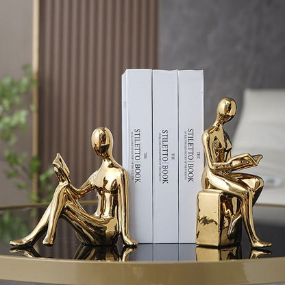  Decorative ceramic book holders featuring artistic reading figures perfect for stylish book storage