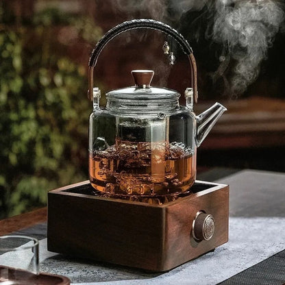 Large 1000ml borosilicate glass teapot for brewing multiple servings of tea