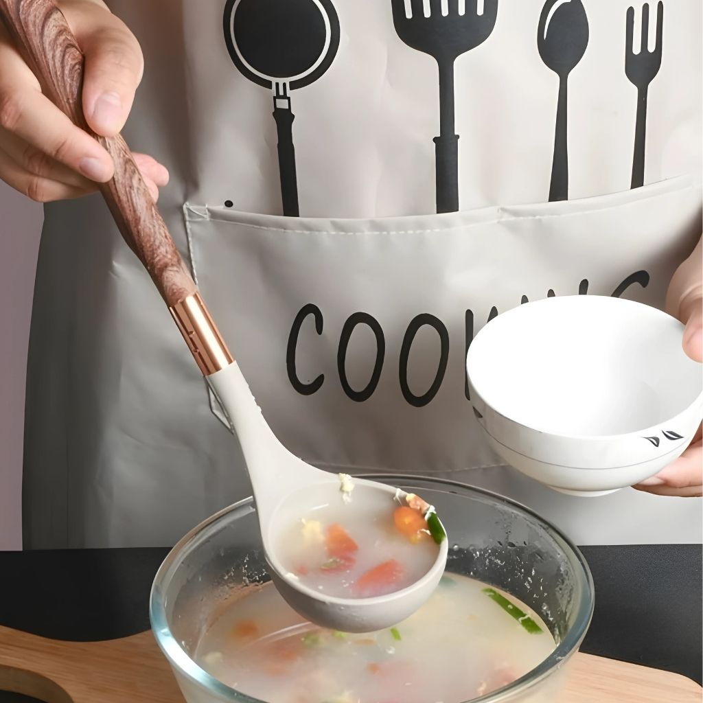 Professional-grade silicone kitchen tool set perfect for cooking, baking, and serving in modern kitchens.