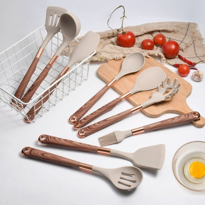 Essential silicone kitchen utensil collection providing everything needed for complete cooking and baking tasks.