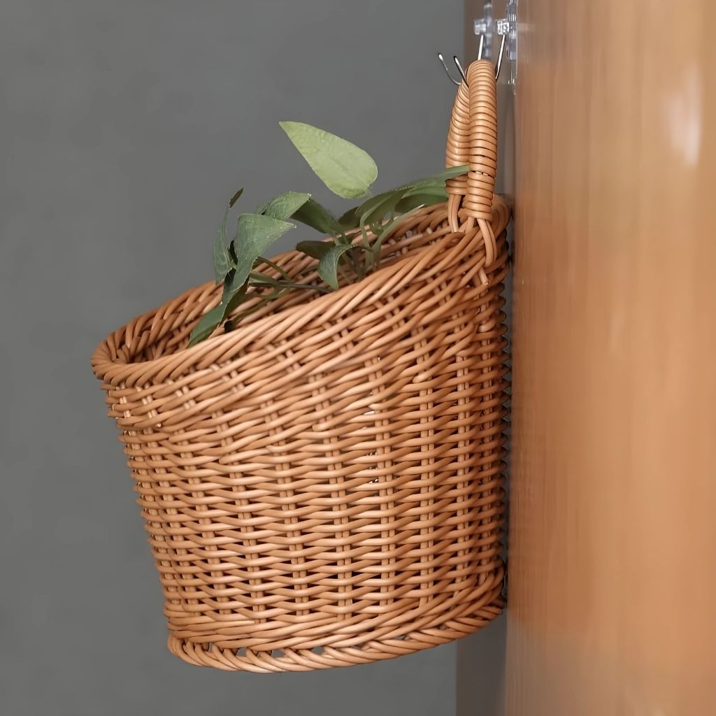 Artisan-crafted wicker basket featuring secure lid design, sustainable rattan storage solution