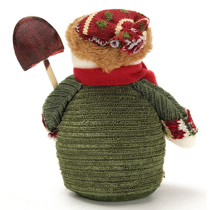 Tabletop holiday decoration with embroidered pattern and textured finish