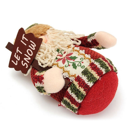 Soft flannel festive figurine with weighted base for mantel or shelf