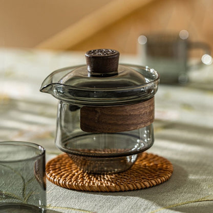 250ml capacity glass gaiwan perfect for individual tea brewing sessions