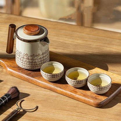Compact storage case holding ceramic tea set with organized compartments for safe travel