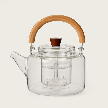 1000ml heat resistant glass tea maker with secure magnetic suction lid