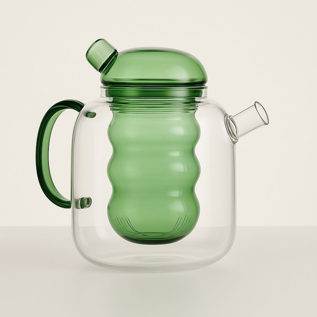 Glass teapot with removable filter for steeping loose leaf tea 33 oz capacity