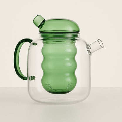 Glass teapot with removable filter for steeping loose leaf tea 33 oz capacity