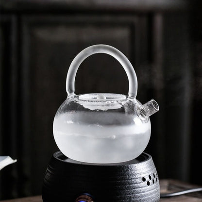 Borosilicate glass teapot for brewing oolong green and herbal teas