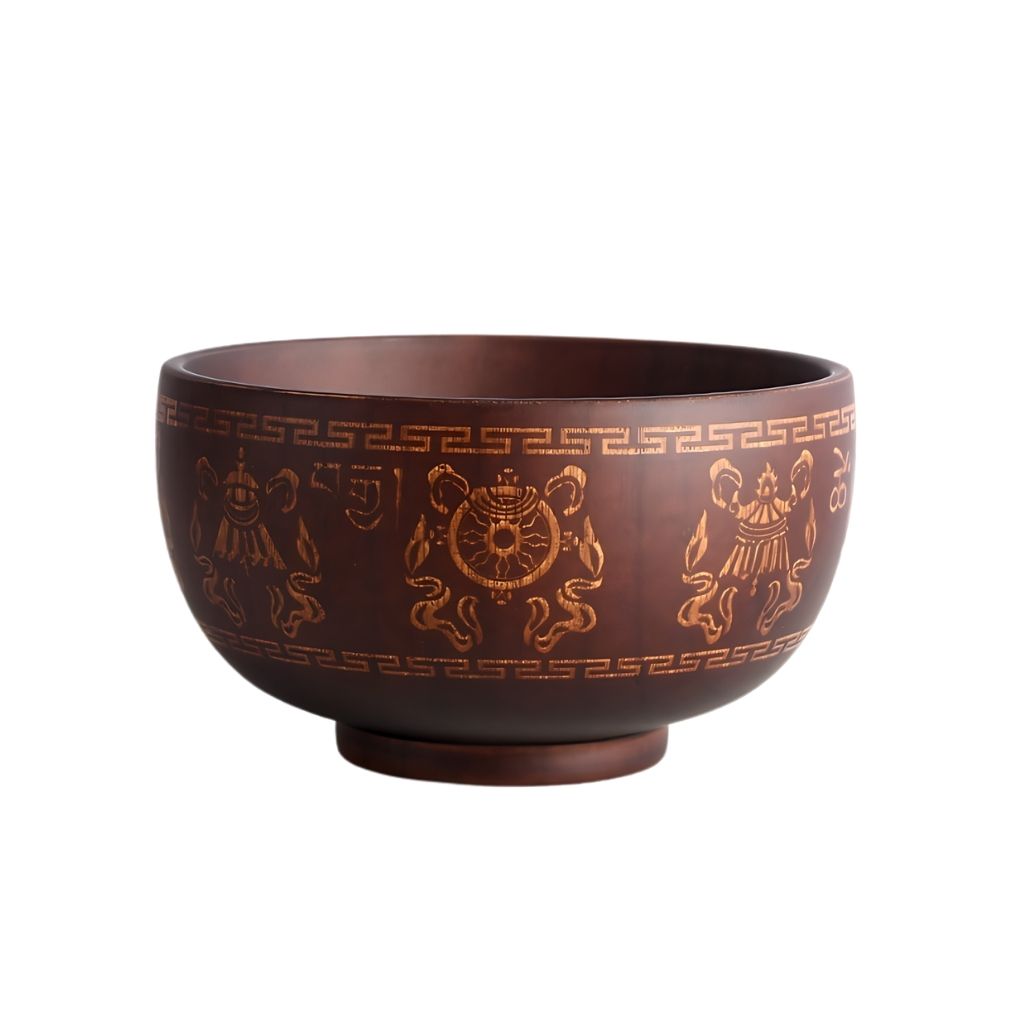  Matte finish wooden bowl showcasing durable wood construction and natural handmade quality texture