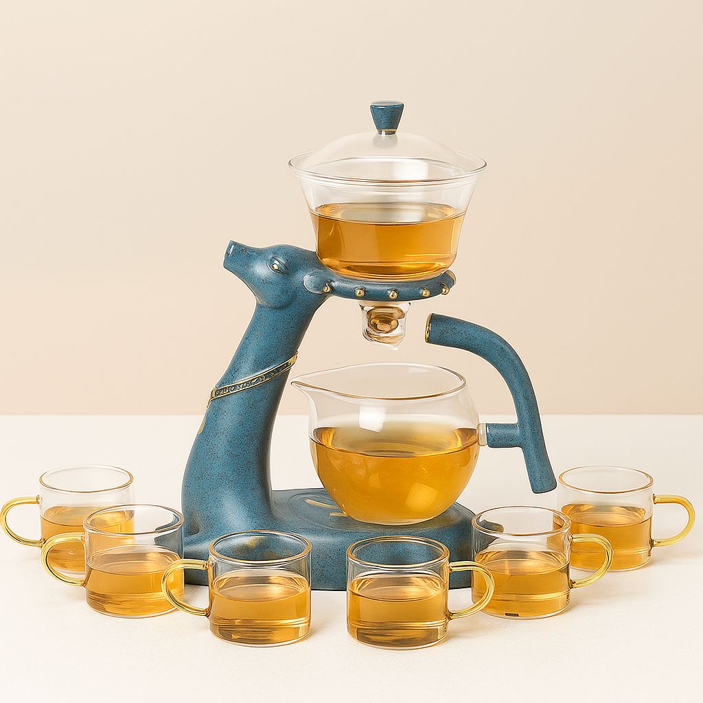 Elaphos Deer Glass Teapot – Heat-Resistant Borosilicate Infuser Set