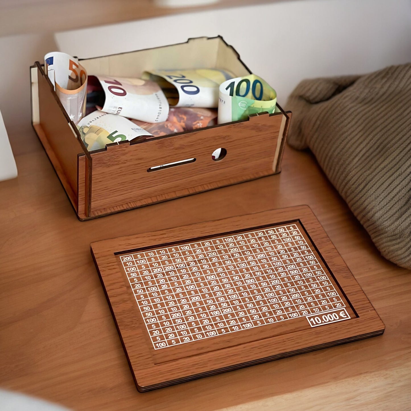 WealthWarden™ - Wooden Savings Organizer