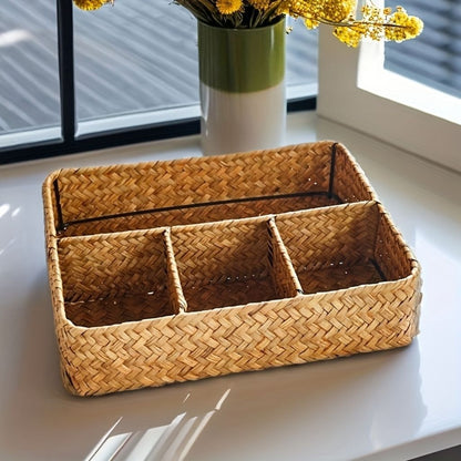 Sustainable woven willow organizer basket rustic home decor storage solution 