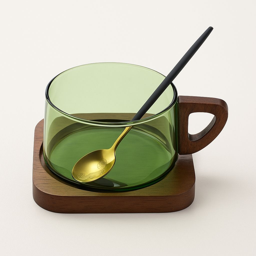 Heat resistant glass coffee cups available in 5 elegant colors, ideal for home decor and gifting