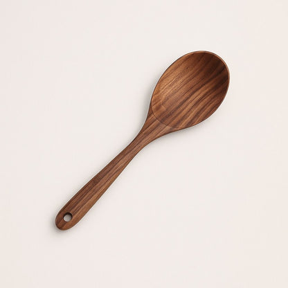 Handcrafted wooden kitchen utensils made from natural sustainable wood for eco-friendly cooking