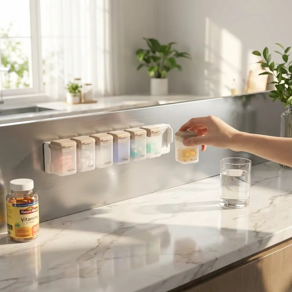 Aethel Magnetic Weekly Pill Organizer