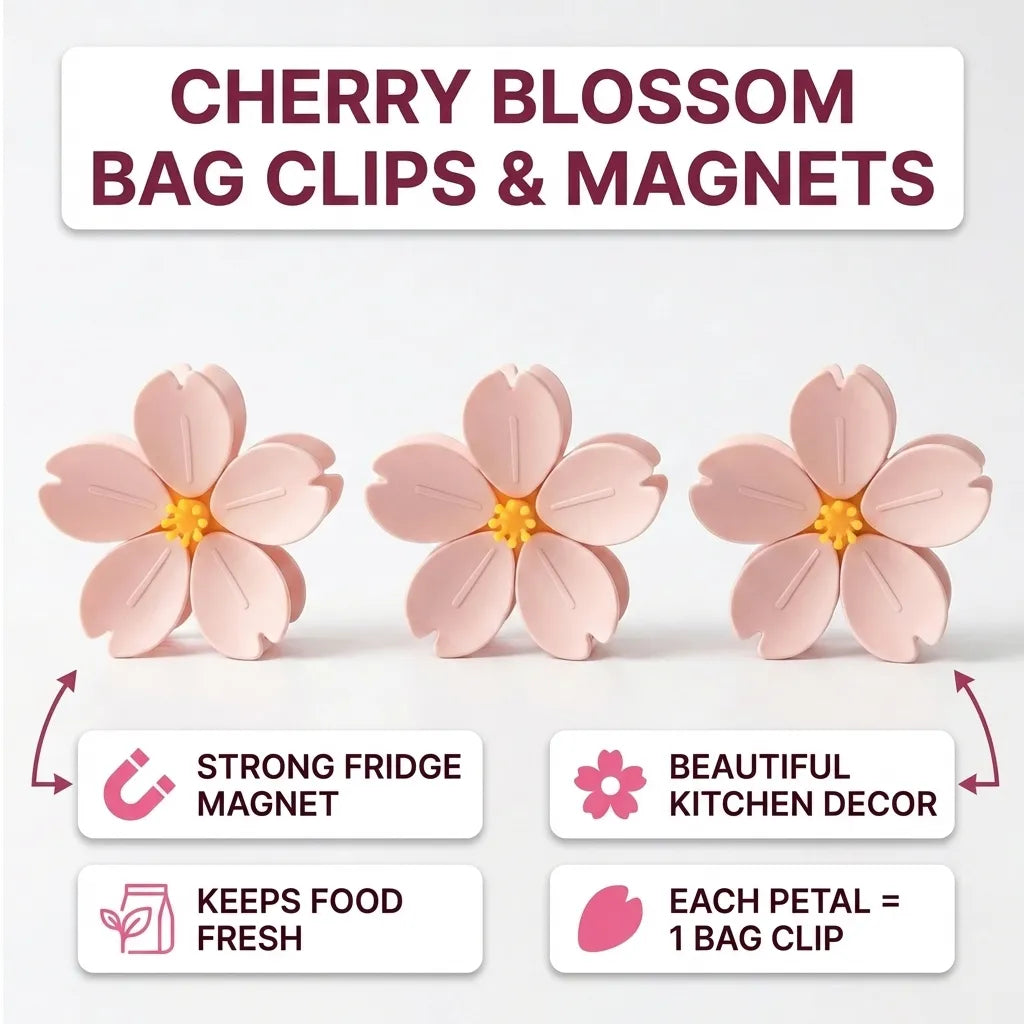 Sakuri Magnetic Floral Bag Clips