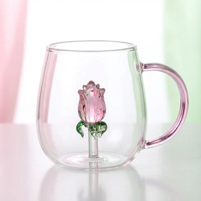 Rose Blossom Glass Teapot