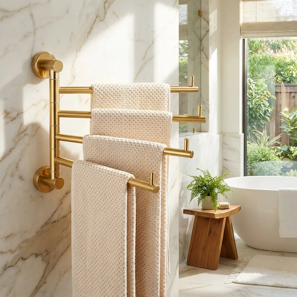 Caffira Golden Rotatable Towel Rack