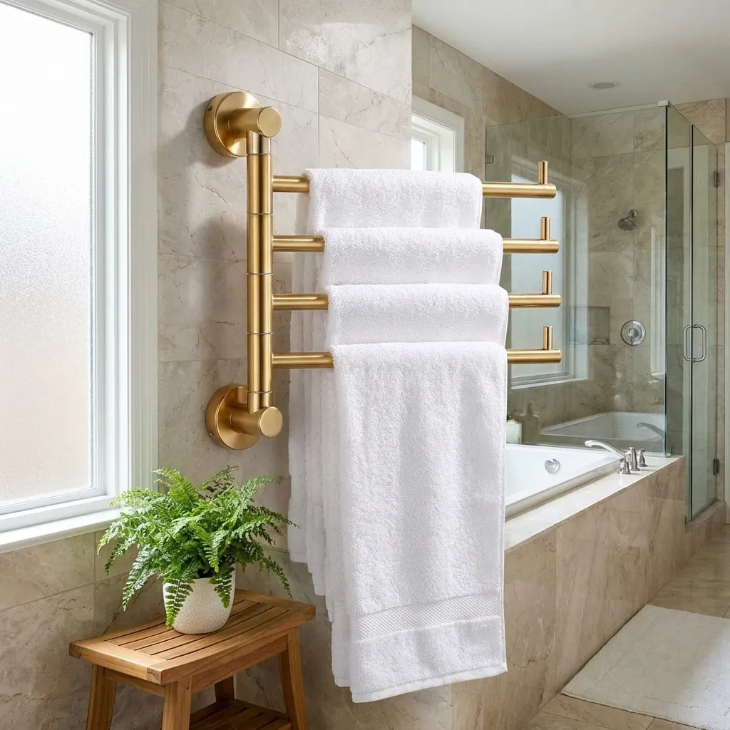 Caffira Golden Rotatable Towel Rack