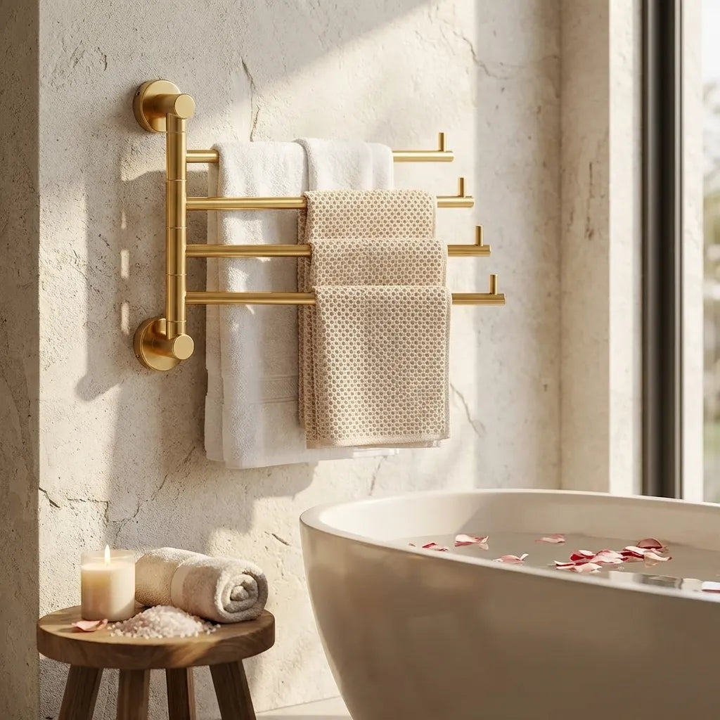 Caffira Golden Rotatable Towel Rack