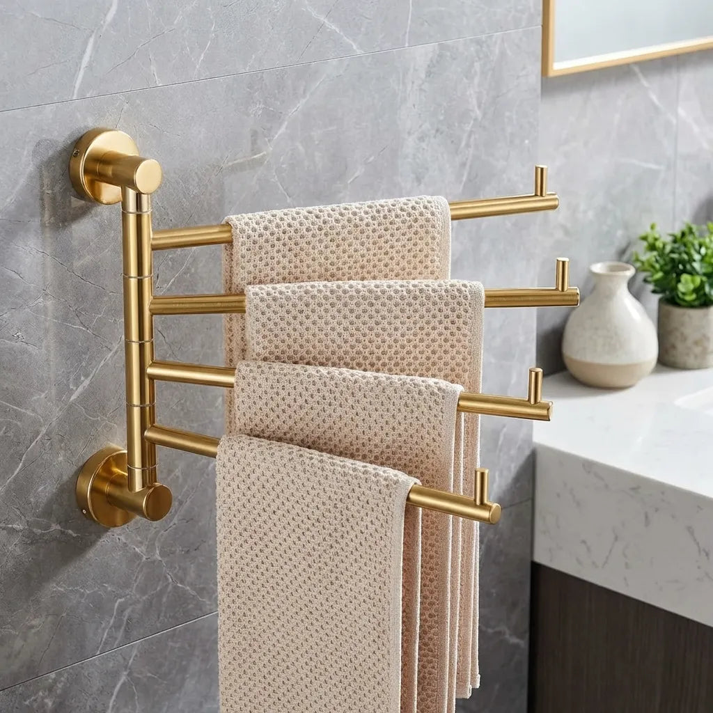 Caffira Golden Rotatable Towel Rack